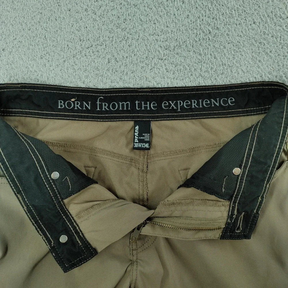 PrAna Pants Mens 30x34 Brown Breathe Stretch 5 Pocket Casual Travel Outdoor